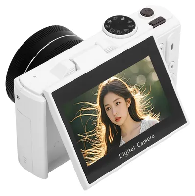 Produktbild von 5K 75MP Digitalkamera UHD AF Autofokus 18X Zoom WiFi Webcam mit 3 Zoll 180° Flip-Screen-Blitz für Reise-Vlogging Weiß 64GB Speicherkarte