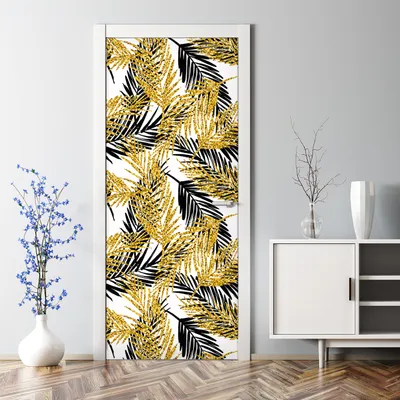 Produktbild von Dekorative Türtapete Türposter selbstklebend Klebefolie Giraffen und Zebras 70 x 200 cm