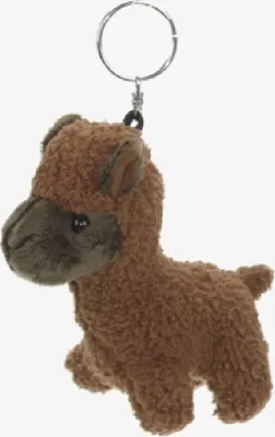 Produktbild von Schlüsselanhänger Plüschtier Alpaka, braun, 11cm Kuscheltiere Stofftiere Schlüsselring Lama