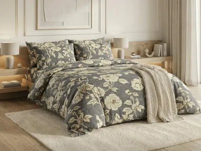 Produktbild von Flanellbettwäsche LUXFLOWER grau 70x90 + 140x200