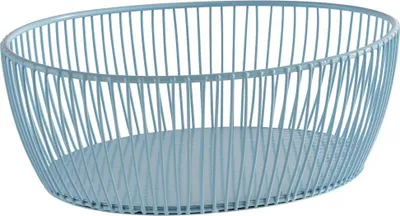 Produktbild von APS 30455 Korb SVART, Metall, 24 x 19 cm, Höhe 8 cm, hellblau