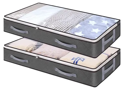 Productafbeelding van Opbergboxen voor onder het bed, 2 stuks, 75x40x15 cm, geschikt voor dekens en kleding