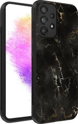 Produktbild von Smartphonica Handyhülle für Samsung Galaxy A73 5G mit Marmordruck - TPU-Hülle mit Marmor-Design - Schwarz