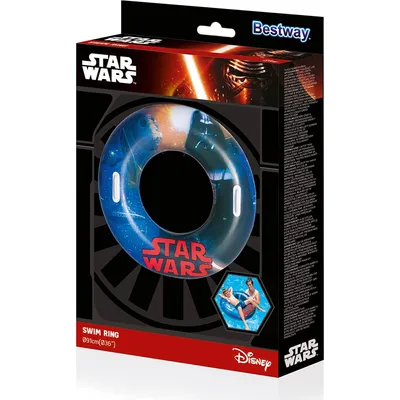 Image de Bestway 91203 Bouée de natation Ø 91 cm au design Star Wars pour se baigner dans la piscine ou la mer