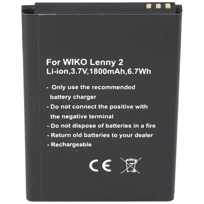 Zdjęcie produktu dla Bateria odpowiednia dla Wiko Lenny 2 bateria 5030, 3,7 V 1800 mAh z 6,7 Wh
