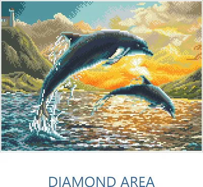 Produktbild von Delphin Sunset Diamond Dotz: 32x42 cm