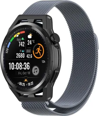 Produktbild von Strap-it Huawei Watch GT Milanese Armband (Space Grey)