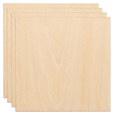 4 Multiplexplatten Lindenholz 3 mm 100x100 mm für Laserschneiden