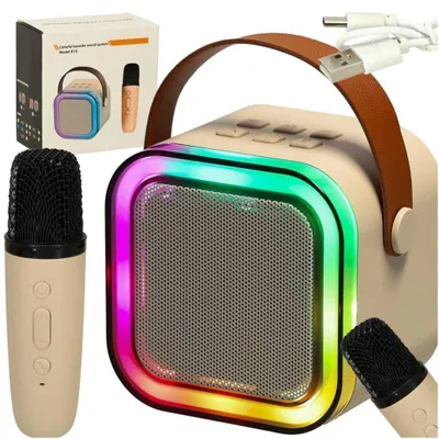 Obrázek produktu pro Karaoke reproduktor s mikrofonem zlatý