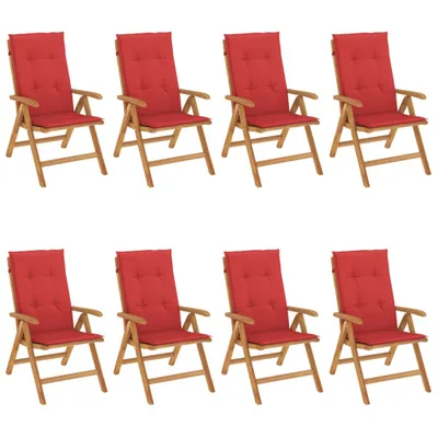 Immagine prodotto di vidaXL Sedie da giardino con cuscini 8 pz. Legno massiccio di teak