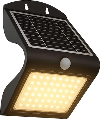 Produktbild von FlinQ Atalanta Solar-Wandleuchte – Leistungsstarke Außenlampe mit Bewegungsmelder, LED-Gartenbeleuchtung mit Tag-/Nachtsensor, Schwarz