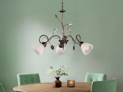 Produktbild von LED Landhausstil Pendelleuchte 3-flammig Glasschirme Weiß, Esstischlampe hängend