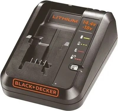 Produktbild von Batterieladegerät, 14.4V & 18V, BLACK+DECKER BDC1A-QW, Lithium Akku, Grau & Orange