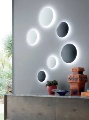 Obrázek produktu pro Dekorativní nástěnné LED svítidlo Umbra, Varianta: Ø 210 x 40 mm, 12 W, 802 lm, matná černá