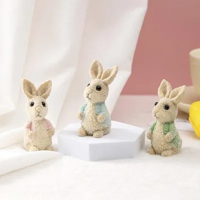 Obrázok produktu pre Dekorácia do dreveného domu – 3 kusy, soška zvieratka, miniatúra