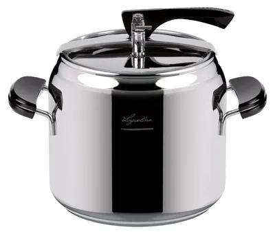 Schnellkochtopf 24 cm, 9 l, Edelstahl, mit Einsatz und Rezeptbuch