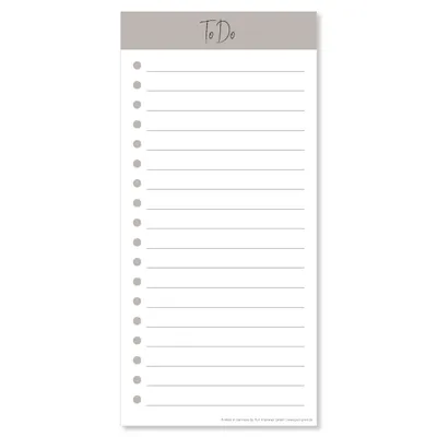 Produktbild von PuK To Do Block 50 Blatt zum Abreißen | 21 x 9,9 cm | ToDo-Listen zum Abhaken | Schlichter Planer für Alltag oder Büro | Notizblock, Tagesplaner