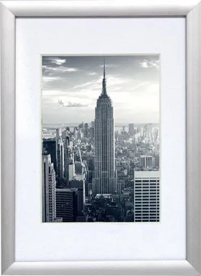Image de Cadre photo Henzo en aluminium Manhattan argenté 15 x 20 cm avec passe-partout