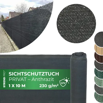 Produktbild von Sichtschutzgewebe PRIVAT.NET 1x10 m, Netz, HDPE, UV, 230 g/m2, 95% anthrazit
