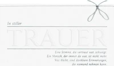 Produktbild von Trauer – Beileid - Kondolenzkarte im Format 11,5 x 17 cm mit