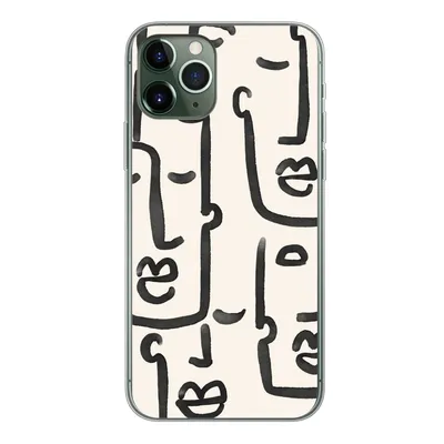 Produktbild von MuchoWow® Handyhülle Schutzhülle Hülle für iPhone 11 Pro Muster - Abstrakt - Linienkunst Silikon Softcase Handy Hülle - Handy