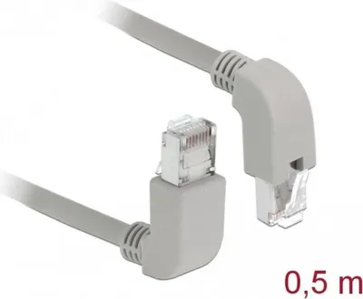 Image de DeLOCK 85870, 0.5 m, Cat6a, S/FTP (S-STP), RJ-45, RJ-45, Gris