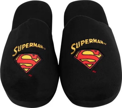 Produktbild von DC Comics Superman Hausschuhe für Herren - Slipper Puschen Schlappen Pantoffeln Schwarz 42-43