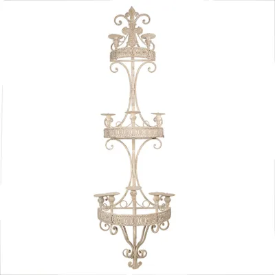 Produktbild von Clayre & Eef Kerzenständer 44x19x143 cm Beige Metall