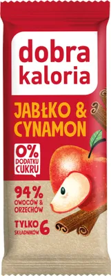 Obrázok produktu pre TYČINKA JABLKO & ŠKORICA BEZ PRIDANÉHO CUKRU 35 g - DOBRÉ KALÓRIE