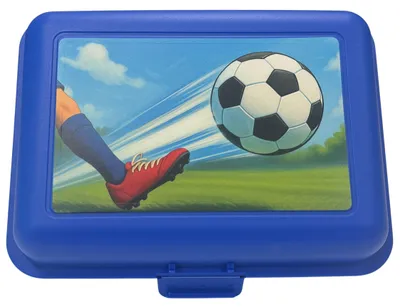 Produktbild von Vorratsdose School-Box groß - BPA-freie Brotdose Kinder mit Trennschale & Klickverschluss - robuste Lunchbox  Germany - Motiv Fußball