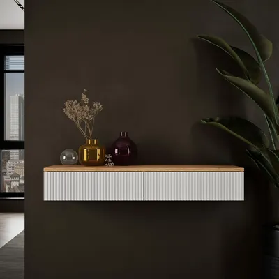 Produktbild von Planetmöbel AMYRA Konsolentisch schmal 100 cm für Garderobe, Flur und Schminktisch, Weiß