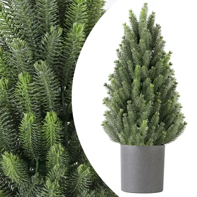 Productafbeelding van Salcar, kunstboom van 50 cm met basispot, kunstplant, kunstmatige dennenboom, klein, 100% PE spuitgietproduct