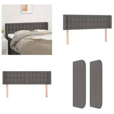 Produktbild von vidaXL Kopfteil mit Ohren Grau 147x16x78/88 cm Kunstleder - Kopfteil - Kopfteile - Bett-Kopfteil - Bettkopfteil