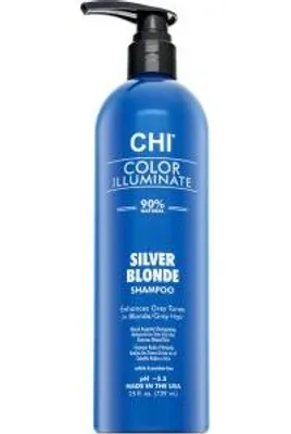 Produktbild von CHI Color Illuminate Silver Blonde Blue Shampoo tönendes Shampoo für platinblondes und graues Haar 739 ml