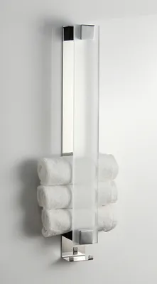 Produktbild von Gästetücherwandhalter aus gefrostetem Glas mit Haken und Rückwand