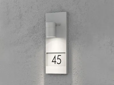 Produktbild von Konstsmide Modena Number grau lackiertes Aluminium, klares Glas, Reflektor 7655-300