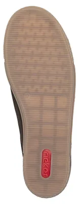 Produktbild von Rieker Damen Retro-Sneaker mit weißen Details und Wechselsohle L9702, Größe:37 EU, Farbe:Braun