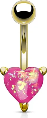 Produktbild von Bauchnabelpiercing Herz Heart Opal Glitzer Zirkonia Kristall Autiga® rosègold-pink