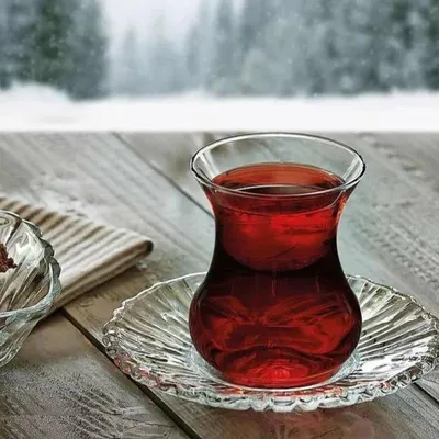 Produktbild von Pasabahce Aurora Teeservice 12-teilig 155 ml mit 6 Gläsern und 6 Untersetzern