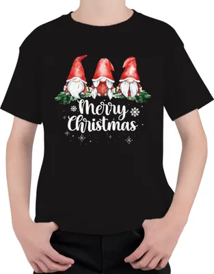 Produktbild von Merry Christmas Weihnachtswichtel Gnome Schweden - Weihnachten Weihnachtsgeschenk Christmas Uni Kinder T-Shirt, Schwarz, 116