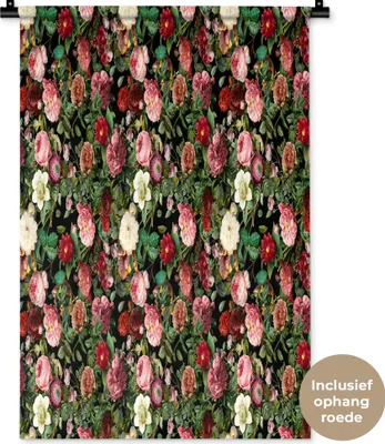 Produktbild von MuchoWow® Wandteppich Wandbehang Blumen - Rosen - Muster 60x90 cm Tapisserie Dekoration Wandtuch - Foto-Teppich - Abwaschbar
