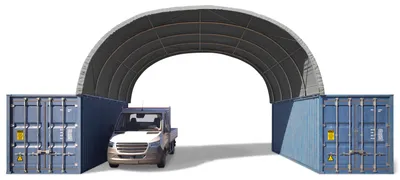 Produktbild von TOOLPORT Container Überdachung Contop 8x6m – PVC Plane 2300N grau – Lagerhalle Schüttgut Unterstand Zelthalle
