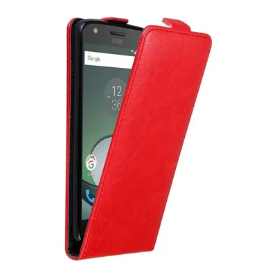 Image de Cadorabo Housse pour Motorola MOTO Z PLAY Housse de protection rouge Flip Etui Housse de portable Case Cover