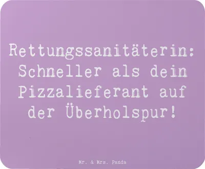 Produktbild von Mr. & Mrs. Panda Mouse Pad Spruch Rettungssanitäterin Action - Lavendeltraum - Geschenk, Beruf, Einsatzsanitäterin, Berufsprodukte, kreative Geschenke, Berufspassion, Mut