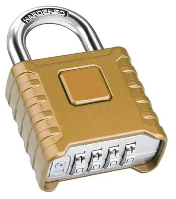 Image de Cadenas numérique robuste, diamètre 52 mm, 4 chiffres, œillet de 8 mm, en acier inoxydable et laiton, résistant aux intempéries, antivol