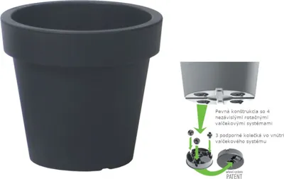 Obrázok produktu pre Kvetináč LOFLY + koliečka 58,2cm - antracit