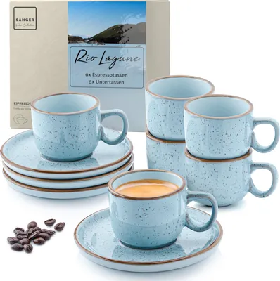Produktbild von SÄNGER Espressotassen Set Rio Lagune 12 teilig für 6 personen