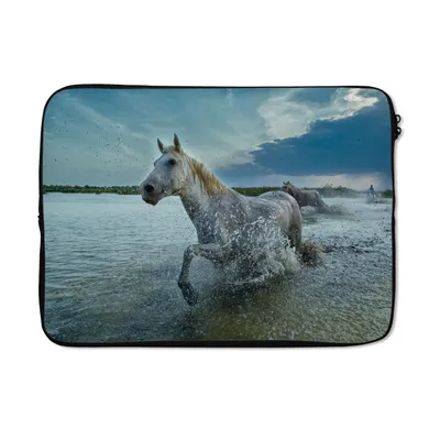 Produktbild von MuchoWow® Laptop Hülle 13 Zoll Pferd - Wasser - Tropfen Laptoptasche - Laptophülle - Sleeve - Rundumschutz