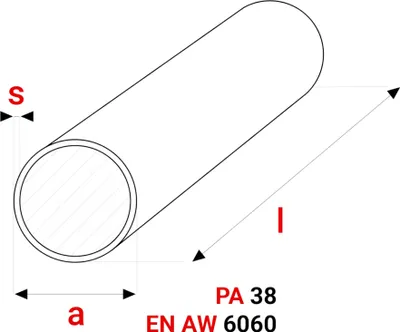 Immagine prodotto di GAL-INDUSTRIAL | Tubo tondo in alluminio - 10x1mm - 200cm - Taglio su misura