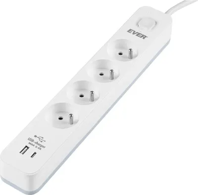 Immagine prodotto di Ever Surge protection strip PROTECT 4PL 1A1C USB T/LZ12-PRO015/1000